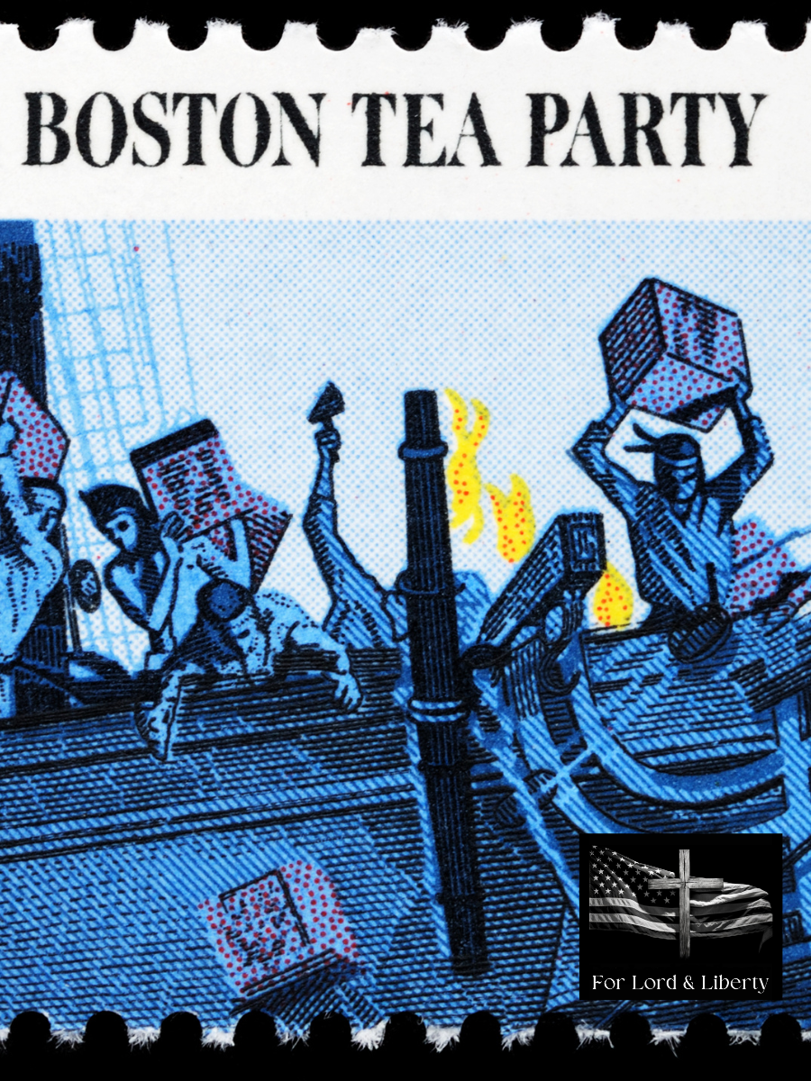 Boston Tea Party with the For Lord and Liberty logo