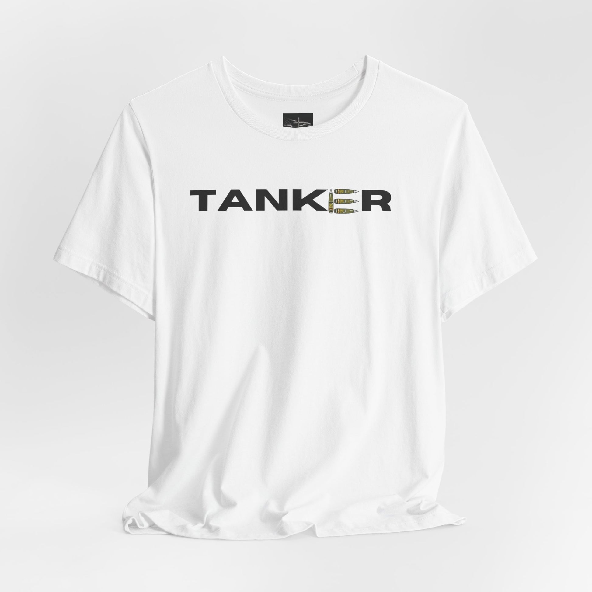 a white t-shirt with the word TANKER on it