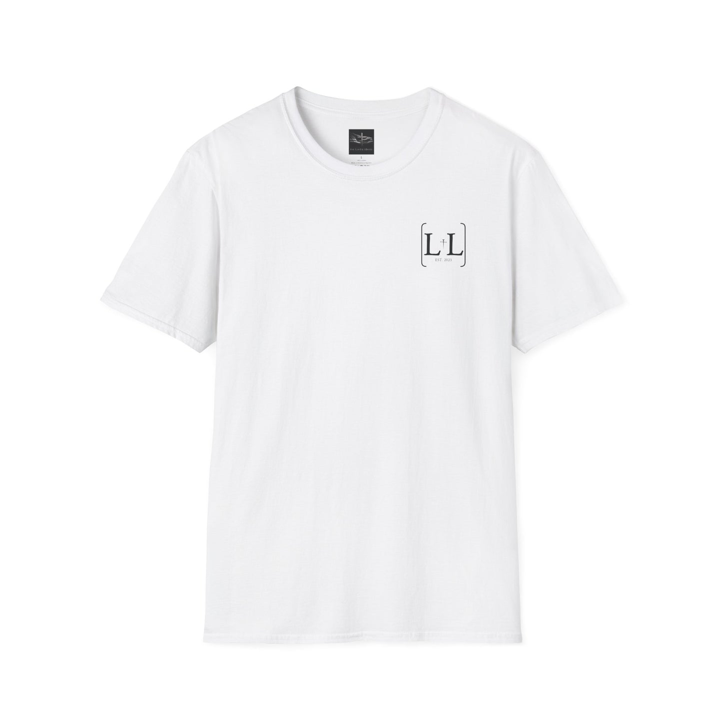 a white t-shirt with the for lord and liberty logo