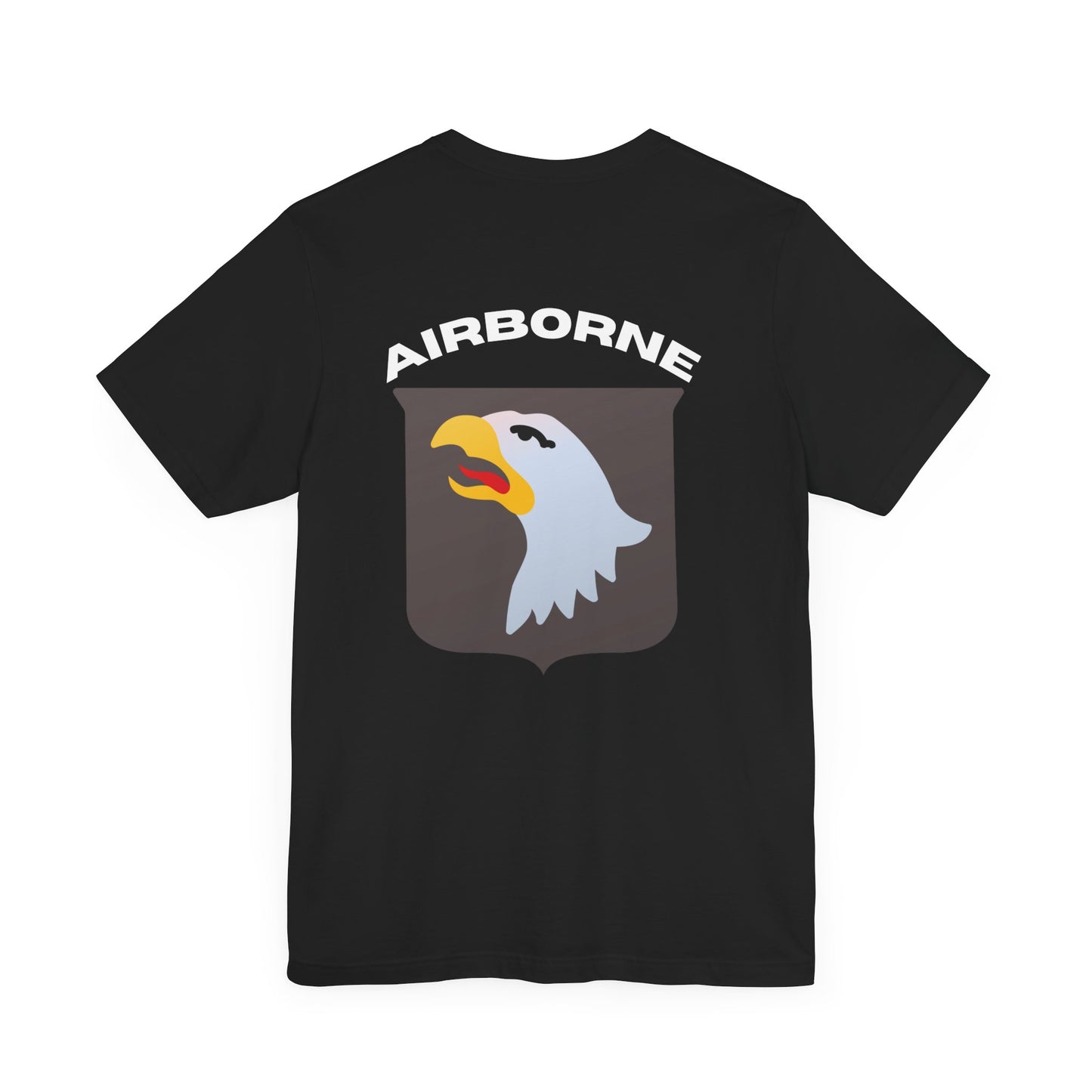 black t-shirt with 101st airborne logo